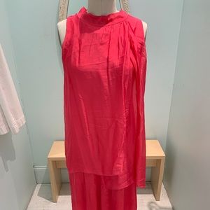 Hot pink chiffon dress